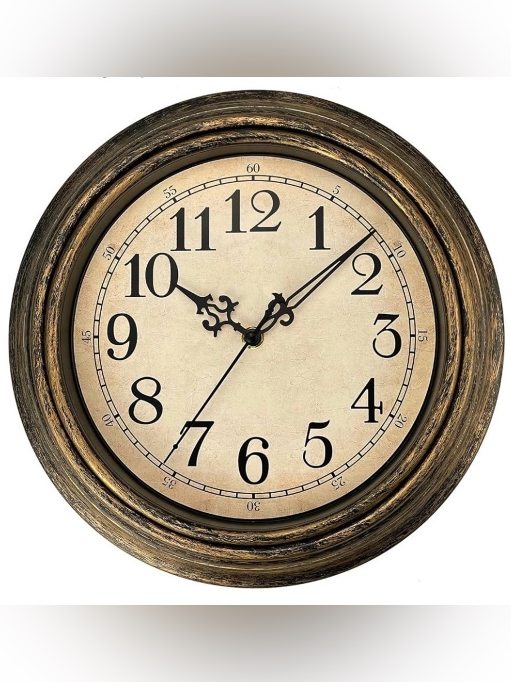 NEW IN BOX 🕰️ PLUMMET RETRO 12” ROUND COPPER GOLD BATTERY-OPERATED WALL CLOCK